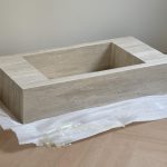 Custom One-Piece Travertine Rectangular Bathroom Sink