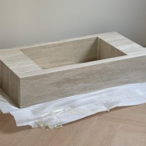 Travertine Rectangular Bathroom Sink