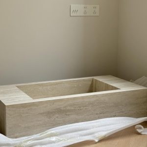 Travertine Rectangular Bathroom Sink