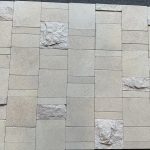 Tumbled Beige Limestone Mosaic Tiles Mixed 3D Texture