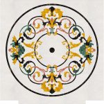 Warm Color Round Marble Medallion | Floral Waterjet Floor Inlay – Caron Stone
