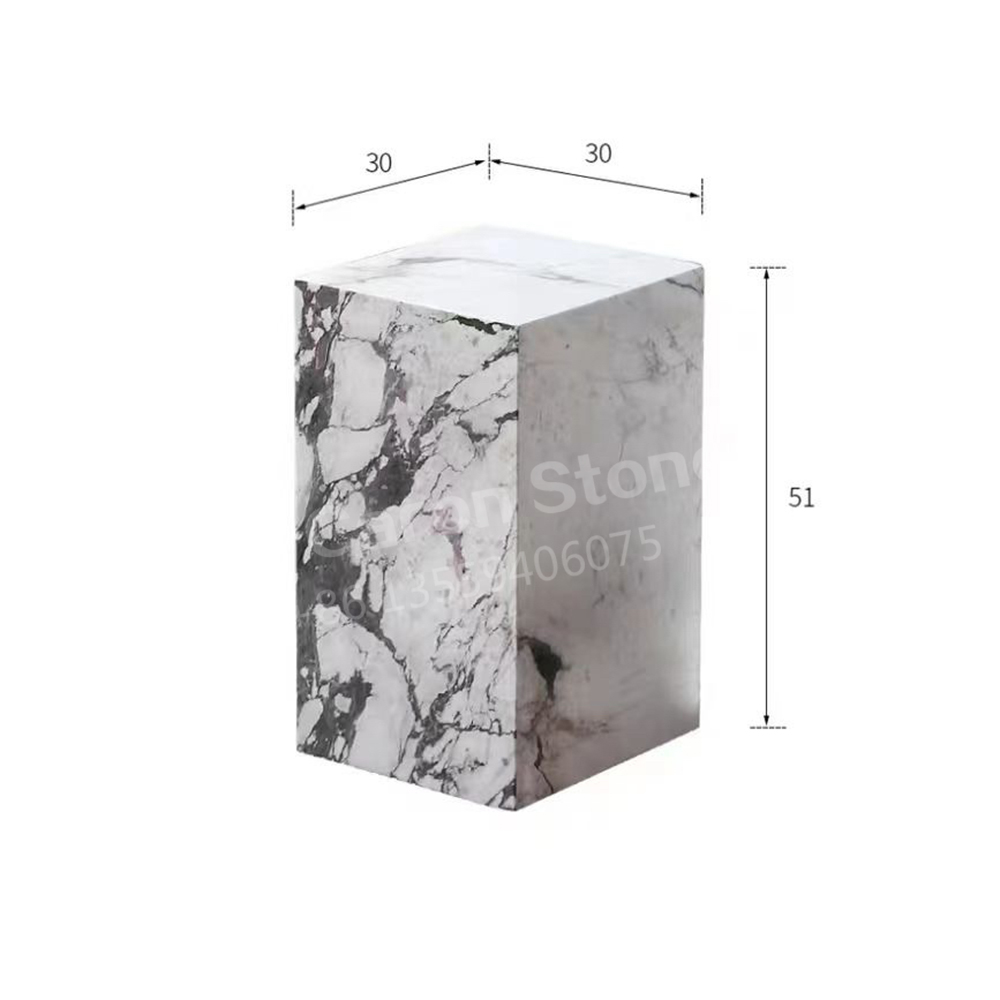 White marble display plinth for art sculpture