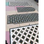 Arched Geometric Waterjet Marble Medallion Rug Inlay | Factory Direct