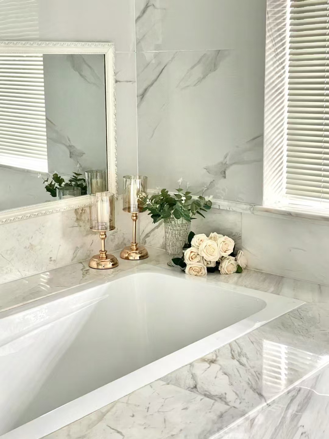 Is marble durable enough to be used in the bathroom?