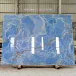 Blue Onyx Translucent Stone For Fireplace And Countertop -