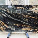 Black Taurus Granite Slabs | Exotic Gold & Black Stone | Caron Stone