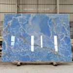 Blue Onyx Translucent Stone For Fireplace And Countertop -
