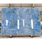 Blue Onyx Translucent Stone For Fireplace And Countertop -