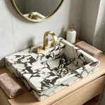 Özel Tasarım Calacatta Viola Mermer Lavabo | Özel Entegre Yüzme Havuzu | Caron Stone