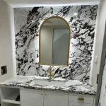 Lüks Calacatta Viola Mermer Lavabo Ünitesi ve Arka Duvar Kaplaması | Caron Stone