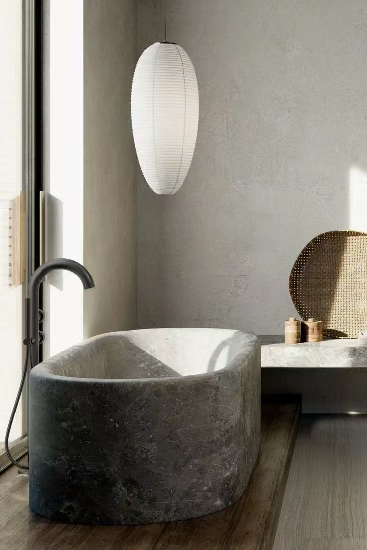 The unique experience of marble bathtub