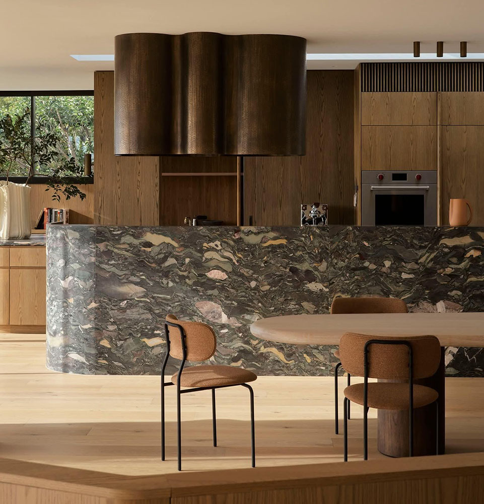 four season green marble kitchen island