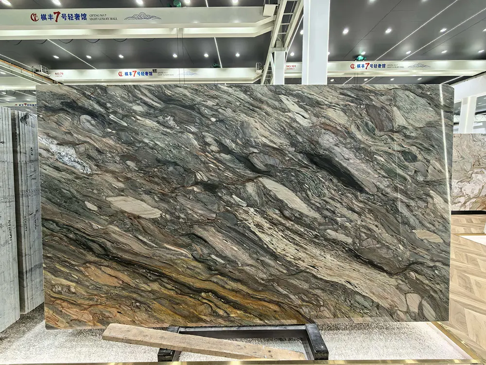 Fusion Wow Quartzite Slab 328x193cm - Caron Stone Fusion Wow Quartzite Slab 328x193cm for Luxury Countertops and Bookmatched Walls