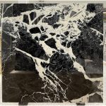 Chinese Grand Antique Marble Black Base With White Veins -
