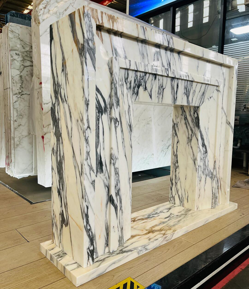 luxury stone fireplace frame