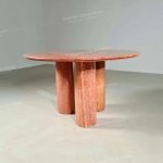 Luxury Modern Red Travertine Meeting Table -