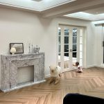 Modern Design Carrara White Marble Fireplace -