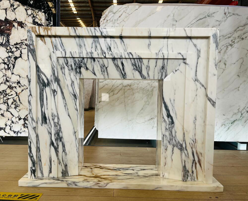 modern minimalist marble mantel