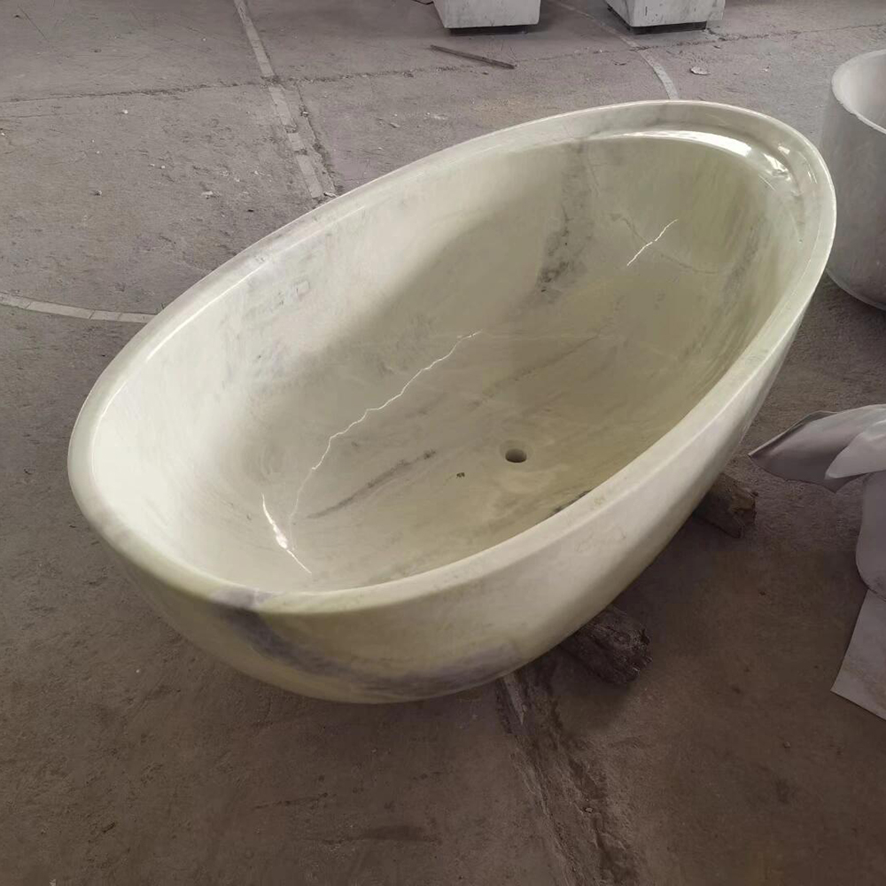 natural green marble bathtub