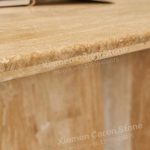 Modern Minimalist Design Oval Shape Beige Travertine Table -