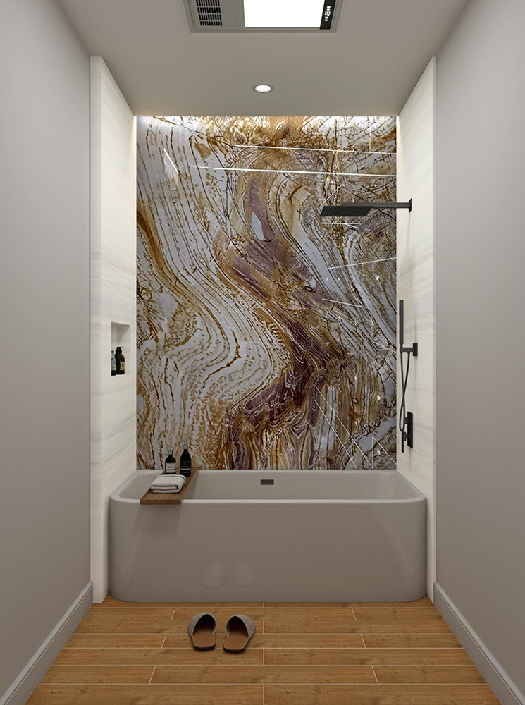 picasso-quartzite-slab-bathroom-wall