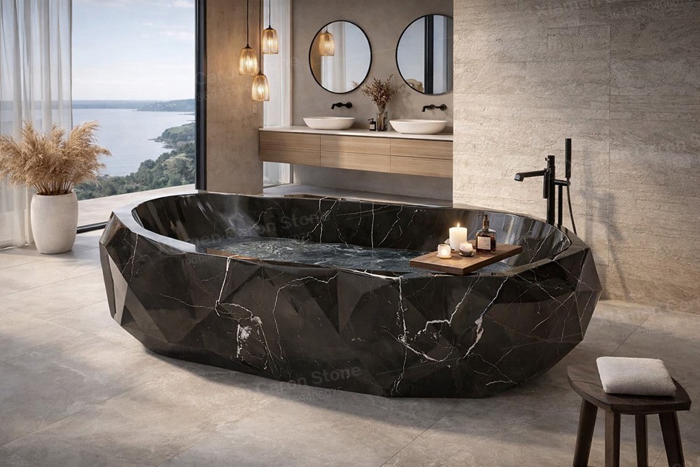villa master bathroom bathtub